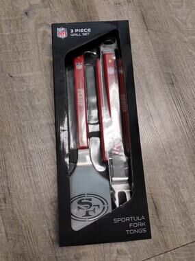 San Francisco 49ers NFL 3-Piece Stainless Steel BBQ Grill Set And Bottle Openers